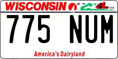 WI license plate 775NUM