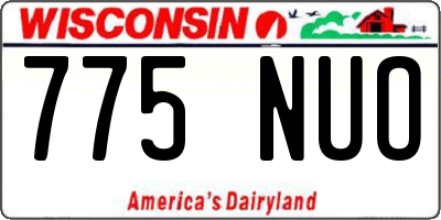 WI license plate 775NUO