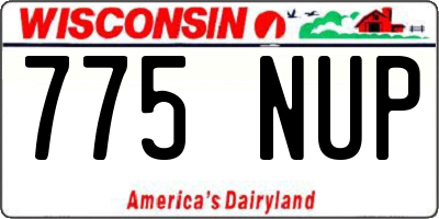 WI license plate 775NUP