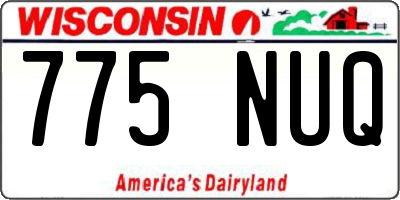 WI license plate 775NUQ