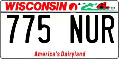 WI license plate 775NUR