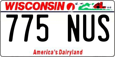 WI license plate 775NUS
