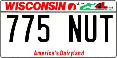 WI license plate 775NUT