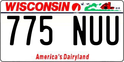 WI license plate 775NUU