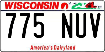 WI license plate 775NUV