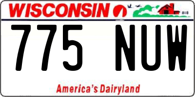 WI license plate 775NUW
