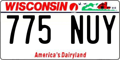 WI license plate 775NUY