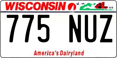 WI license plate 775NUZ