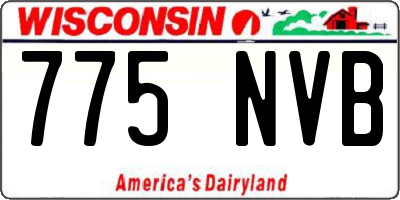 WI license plate 775NVB