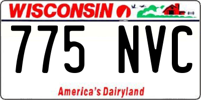 WI license plate 775NVC