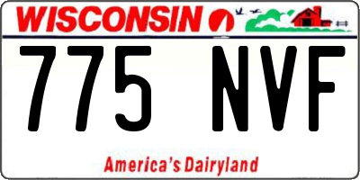 WI license plate 775NVF