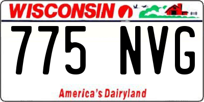 WI license plate 775NVG