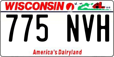 WI license plate 775NVH
