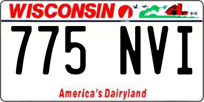 WI license plate 775NVI