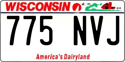 WI license plate 775NVJ