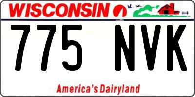WI license plate 775NVK