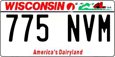 WI license plate 775NVM