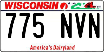 WI license plate 775NVN