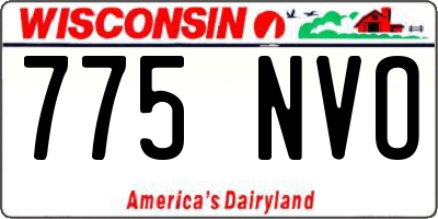 WI license plate 775NVO