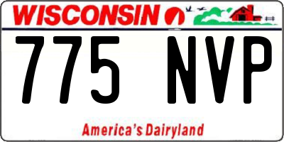 WI license plate 775NVP