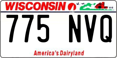 WI license plate 775NVQ