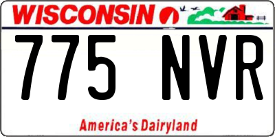 WI license plate 775NVR