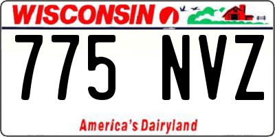 WI license plate 775NVZ