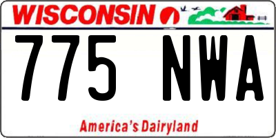 WI license plate 775NWA