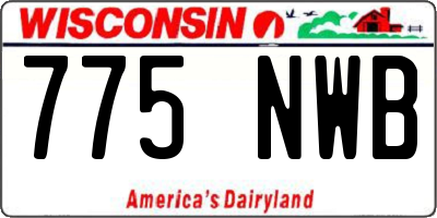 WI license plate 775NWB