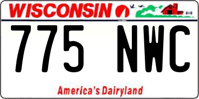 WI license plate 775NWC