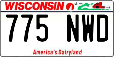 WI license plate 775NWD
