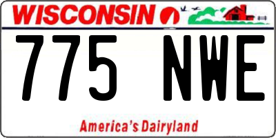 WI license plate 775NWE