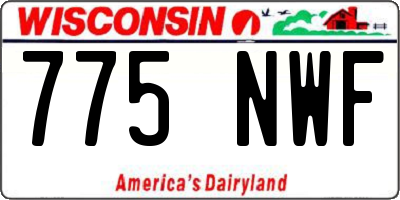 WI license plate 775NWF