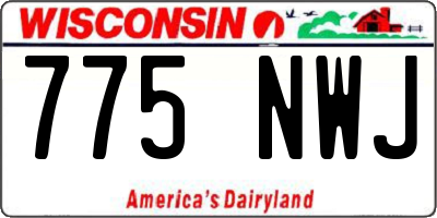 WI license plate 775NWJ