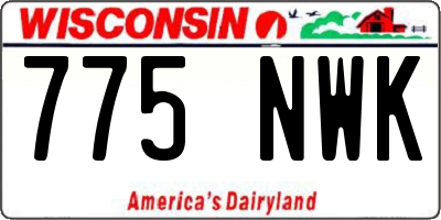 WI license plate 775NWK