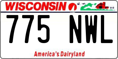WI license plate 775NWL
