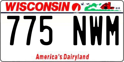 WI license plate 775NWM