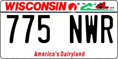 WI license plate 775NWR