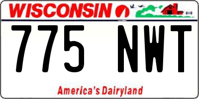 WI license plate 775NWT