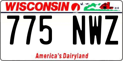 WI license plate 775NWZ