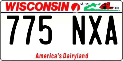 WI license plate 775NXA