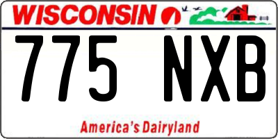 WI license plate 775NXB
