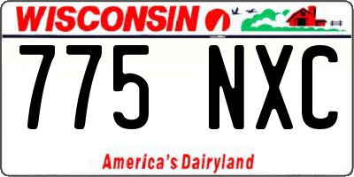 WI license plate 775NXC