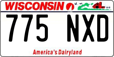 WI license plate 775NXD