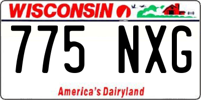 WI license plate 775NXG
