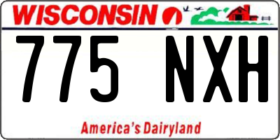 WI license plate 775NXH