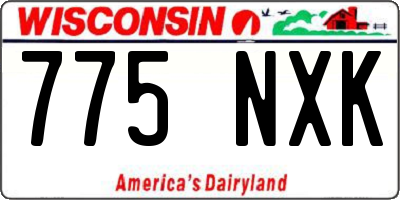 WI license plate 775NXK