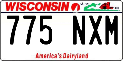 WI license plate 775NXM