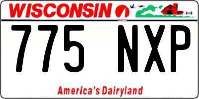WI license plate 775NXP