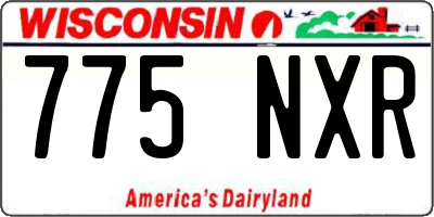 WI license plate 775NXR